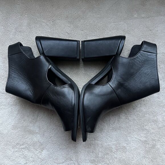 NEW Seychelles Battery Black Leather Open Toe Block Heel Bootie Sandals Women 6 - Picture 5 of 13